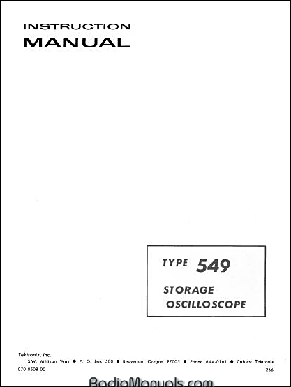 Tektronix 546 Instruction Manual Tektronix 546 Instruction Manual
